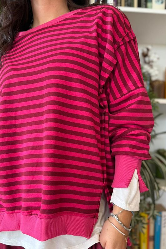 Sunday Morning Chill Sweatshirt Aubergine & Carmine